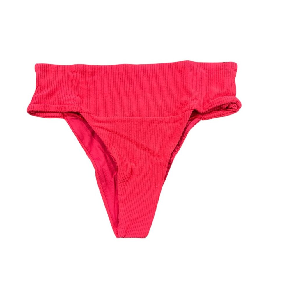 FREE PEOPLE X Toast Swim Women Signature Banded Waist-Bottom Fire Coral SMALL